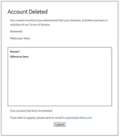 banned from ROBLOX