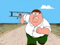 Peter griffin running away for a plane