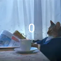 Cat reading the paper