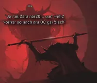 Man giving sword to larger man