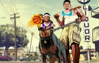 GTA 5 Franklin and his dog Chop