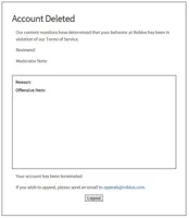 banned from ROBLOX