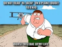 Peter griffin running away for a plane