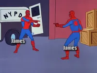 Spider man pointing