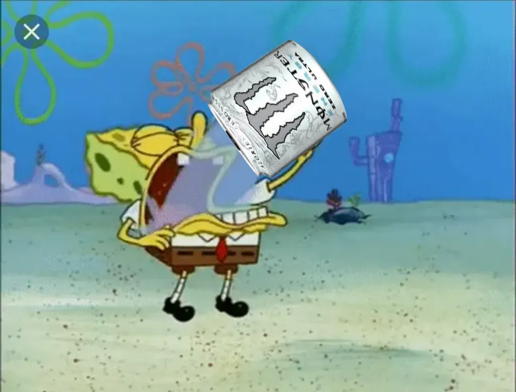 Spongebob drinking water