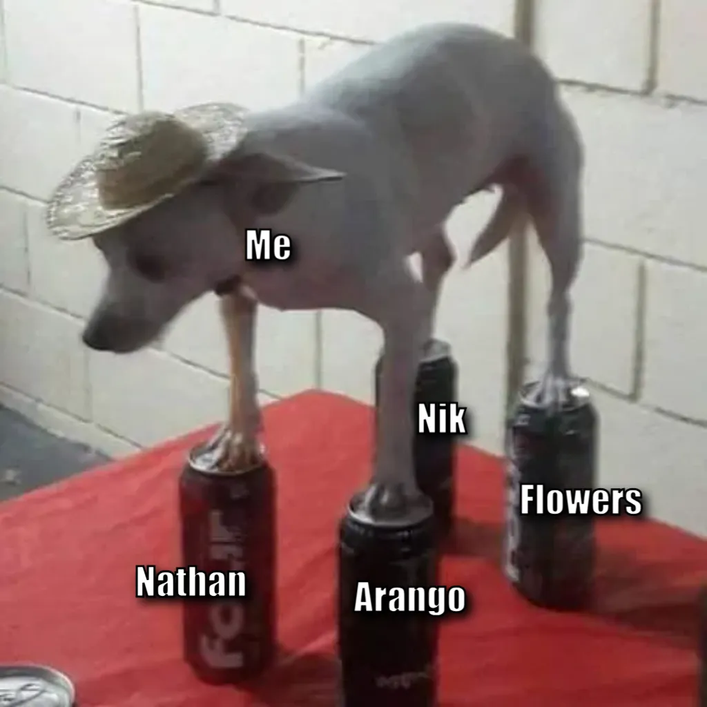 Dog on cans
