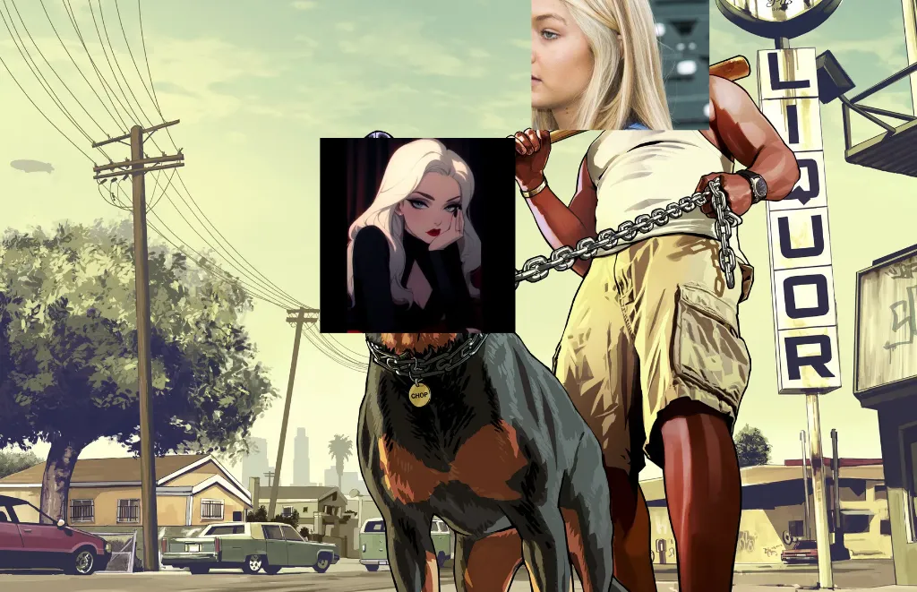 GTA 5 Franklin and his dog Chop