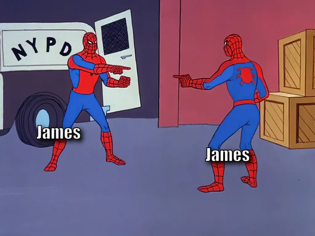 Spider man pointing