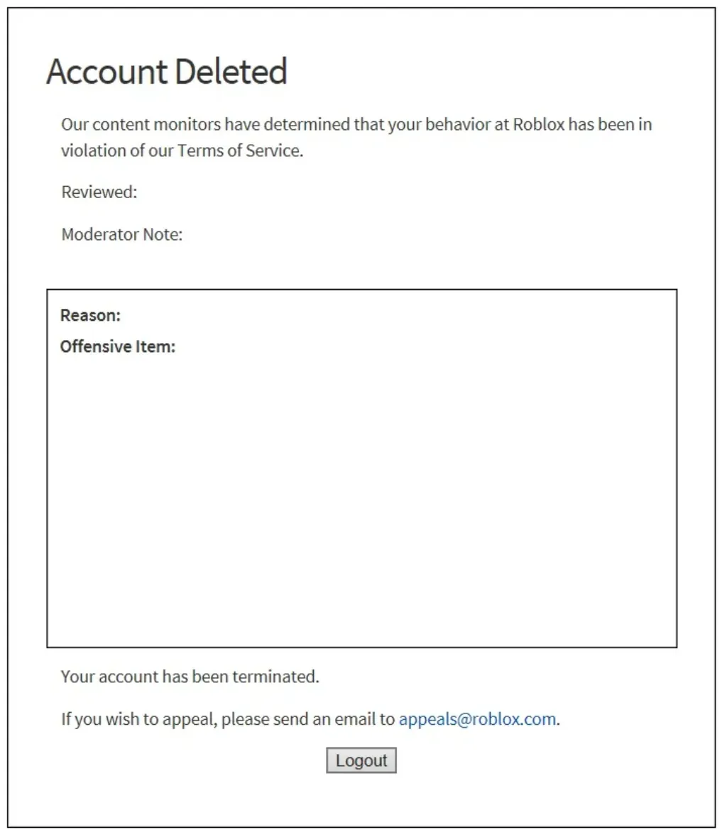 banned from ROBLOX