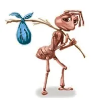 ant with bag