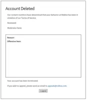 banned from ROBLOX