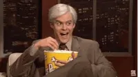 eating popcorn