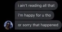 im happy for you