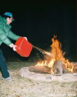 pouring gas on fire