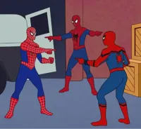 spiderman pointing