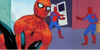 spiderman pointing